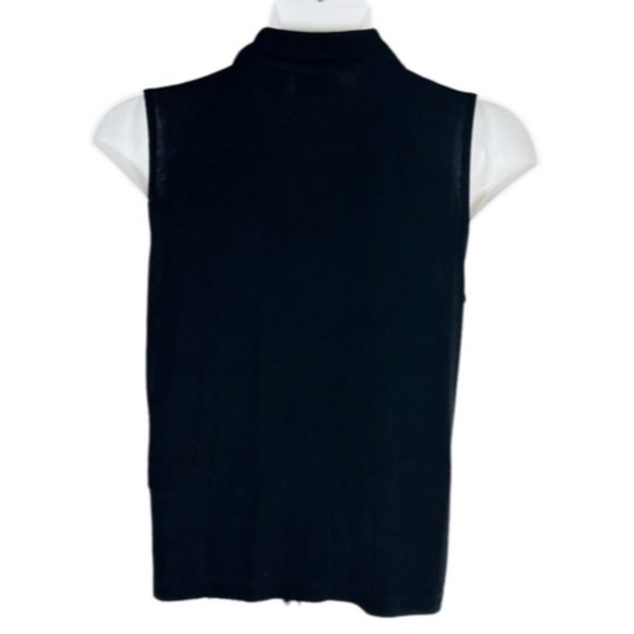 Chico's Travelers Size 3 (US XL) Liquid Slinky Collared Tank Top Shell Black - Picture 3 of 7